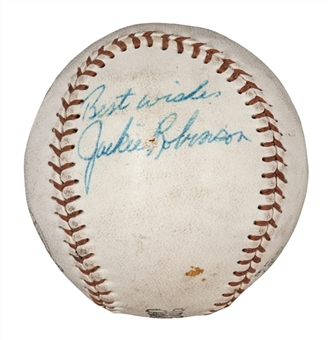 Jackie Robinson Single Signed and Inscribed Baseball (PSA/DNA)